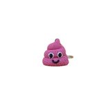 Örgü Desenli Neşeli Kaka Anahtarlık (Plastik) Pembe