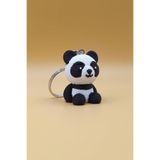 Örgü Desenli Panda Anahtarlık (Plastik)