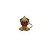 Örgü Desenli Pug Köpek Anahtarlık (Plastik)