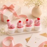 Örgü Dokulu 4’lü Kaktüs Kapaklı Mini Saklama Kutusu ve Dekorasyon Seti