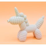 Örgü Dokulu Balon Unicorn Figürü - 3D Yazıcı Tasarım Tekboynuz Biblo - Modern Dekoratif Obje - Çocuk Odası Sanatsal Aksesuar