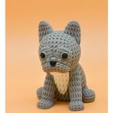 Örgü Dokulu Fransız Bulldog Biblo - 3D Yazıcı Tasarımı Frenchie Köpek Figürü - Dekoratif Modern Köpek Heykeli