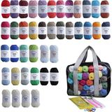 Örgü Evi 100% Cotton Ip Seti– 40 Adet (25GRAM), 35 Farklı Renk, Ince Tığ Işi ve Örgü Ip