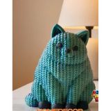 Örgü Görünümlü Dekoratif Kedi Figürü - 3D Baskı Knitted Cat Biblo