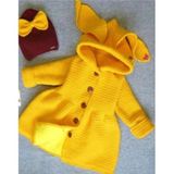 Orgu Ici Polarli Sari Tavsan Modeli Kiz Bebek Hirka Ve Sapkasi