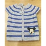 Orgu Mickey Mouse Logolu Erkek Bebek Yelegi