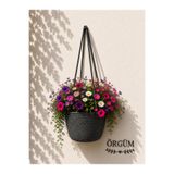 ÖRGÜM Çiçeklik Dekoratif Saksı Sepeti 20X15 Cm Çok Amaçlı Sepet ( DUVAR ASMA APATI VE BİTKİ DAHİL DEĞİLDİR )