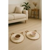 ÖRGÜM Kedi Mama Altlığı 2'li Servis Altlığı Kedi Paspası 30x30 Cm ( MAMA KABLARI DAHİL DEĞİLDİR )