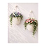 ÖRGÜM Sepet Mini Dekoratif Çiçeklik 2'li Organizer 12x10 Cm( Bitkiler Ve Ahşap Askılar Dahil Değildir)