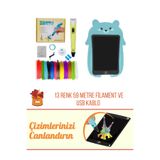 ORH Market 3D Kalem 3D Pen USB Kablolu Üç Boyutlu Yazıcı Kalem Printer Ve Mavi Panda Grafik Tablet Set - Sarı
