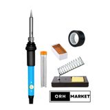 ORH Market 60w Lehimleme Seti – Sıcaklık Ayarlı Havya, Metal Stand, Lehim Pastası Ve Elektrik Bandı