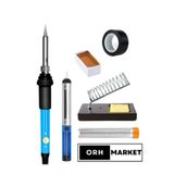 ORH Market 60W Yüksek Kalite Sıcaklık Ayarlanabilir Havya Lehim Makinesi, Lehim, Stand, Pasta, Pompa ve Bant