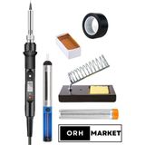 ORH MARKET 80W Yüksek Kalite Digital LCD Rezistörlü Havya Lehim Makinesi, Lehim, Stand, Pasta, Pompa ve Bant