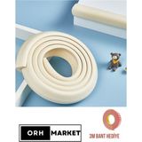 ORH MARKET Krem Kalın Kauçuk Kenar Koruyucu 2m – Bebek & Çocuk Güvenlik Bandı, Masa & Sehpa Için, 3m Bantlı - 0 - 3 Yaş - Bej