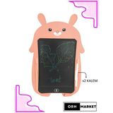 ORH MARKET Pembe Tavşan 8.5 Inç Renkli Ekran LCD Çizim Yazı Tableti Digital Kalemli Grafik Yazma Eğitim Tahtası