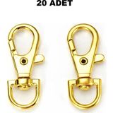 Orhan Çanta 1 Cm 20 Adet Balık Kanca Light (Gold) - Metal Çanta ve Cüzdan Askı Klipsi - Aksesuar - Altın