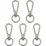 Orhan Çanta 10 Adet 1.3 cm Yaylı Kanca Nikel (Gümüş) - Metal Çanta ve Cüzdan Askı Klipsi - Aksesuar