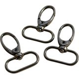 Orhan Çanta 2.5 cm Akrep Kanca Siyah Nikel (Antrasit) - Metal Çanta ve Cüzdan Askı Klipsi - 15 Adet - Aksesuar