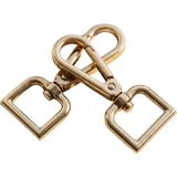Orhan Çanta 2.5 cm Kare Kanca Light (Gold) - Metal Çanta ve Cüzdan Askı Klipsi - 20 Adet - Sarı - Aksesuar
