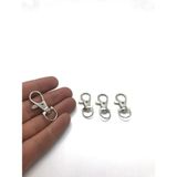 Orhan Çanta Paris Kanca Gümüş Kaplama 15X38 mm Gemici Anahtarlığı 20 Adet - 15 x 38 mm