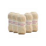 orhanucuzluk ( 5 Adet ) No:01 Sultan Cotton Amigurumi Ipi Ekru Krem