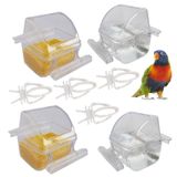 ORIBUKI 4 paket kuş besleyiciler kafes için hiçbir karışıklık muhabbet kuşu kase kapaklı şeffaf asılı papağan su sebili levrek fincan suluk kuş yemekleri tohum kafesi bardak yuvası yedek besleyici kaseler