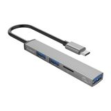 Orico AH-12F-GY Type-C to 3 Portlu USB 3.0 Çoklayıcı TF Micro SD Kart Okuyucu Hub