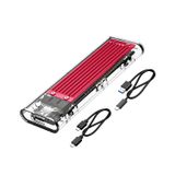 Orico Type-C NVMe M.2 Gen2 10Gbps SSD HDD Şeffaf Harddisk Kutusu, Kırmızı, TCM2-C3-RD
