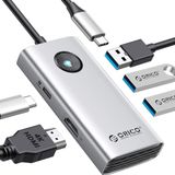 Orico Type-C to USB3.0 USB2.0 PD 60W HDMI 5in1 Çoklayıcı HUB, Gri, PW11-5P-SV
