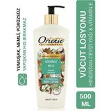 Oriense Nemlendirici Vücut Losyonu 500 ml - Gliserin ve E Vitamini ile Yoğun Nemlendirme - Hindistan Cevizi Sütü ve Yağı ile Yoğun Nemlendirme