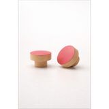 Orient Design Antik Pembe - Naturel Ahşap Çekmece ve Dolap Kulbu 2’li