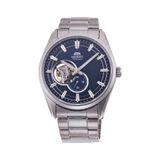 Orient Kurmalı Otomatik Çelik Gri Open Heart Safir Cam Lacivert Kadran 41 mm Erkek Kol Saati