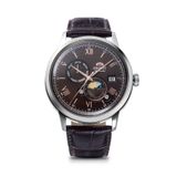 Orient Kurmalı Otomatik Deri Kahverengi Sun&Moon 42 Mm Erkek Kol Saati