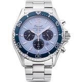 Orient Mako Chronograph Solar RA-TX0210L10B Çelik Gri Mavi Kadran 20 Atm 43 mm Erkek Kol Saati - tek ebat