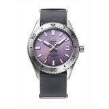 Orient Ra-Ac0q07v30b Kurmalı Otomatik Deri Gri Mor Kadran Safir Cam 20 Atm 40 Mm Erkek Kol Saati