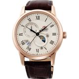 Orient Ra-Ak0007s30b Kurmalı Otomatik Deri Kahverengi Safir Cam Krem Kadran 43 Mm Erkek Kol Saati