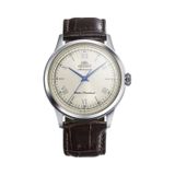 Orient Sun&moon Ra-bb0003y30b Kurmalı Otomatik Deri Kahverengi 39 Mm Erkek Kol Saati Gri