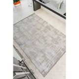 Oriente Home Çizgi Desenli Gri Şönil Makine Halısı Kaymaz Taban Yıkanabilir Mutfak Halısı 8369