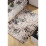 Oriente Home Eskitme Desenli Gri Şönil Makine Halısı Kaymaz Taban Yıkanabilir Mutfak Halısı 7372