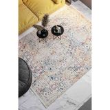 Oriente Home Eskitme Desenli Yıkanabilir Kaymaz Taban Şönil Halı Bej Kiremit Mavi Yolluk 8387