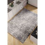 Oriente Home İskandinav Desenli Gri Şönil Makine Halısı Kaymaz Taban Yıkanabilir Mutfak Halısı 7760