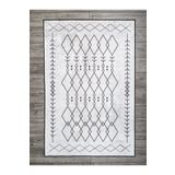 Oriente Home Iskandinav Desenli Kadife Halı Beyaz Siyah Yıkanabilir Kaymaz Taban Salon Halısı 7762