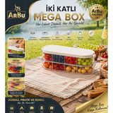 Origa 2'li Çok Amaçlı Saklama Kabı 8 Bölmeli Plastik Kahvaltılık ve Piknik Seti için Pratik Çözüm
