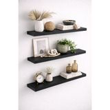 origa Siyah 3 Raflı Gizli Monte Duvar Rafı 3 adet 50x15 cm