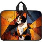 Origami Kedi Desenli Proje Çantası Evrak Çantası Büyük Boy - Resim - Çizim Çantası