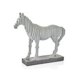 Origami Sanat Kıvrımlar At Heykeli, Reçine, Modern Stil, Masa Dekorasyonu, 37,5x9x34 cm, Beyaz