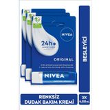 Original Care Renksiz Dudak Bakım Kremi 4.8gr, Nemlendirici, Gün Boyu Besleyici, Shea Yağı, X3 Adet