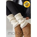 Original Premium Tozluk %100 Akrilik Triko Örgü Leg Warmer Ayak Isıtıcı Ekru - Standart