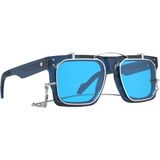 Original Vintage Monolıth Zero Mz 02 Col 02 +Clip Silver 53 Unisex Güneş Gözlüğü - Mavi