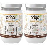 Origo 660 ml Soğuk Sıkım Hindistan Cevizi Yağı 2'li | Cam Kavanoz | Yenilebilir & Doğal Yağ
